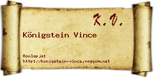 Königstein Vince névjegykártya
