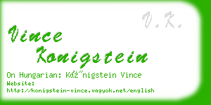 vince konigstein business card